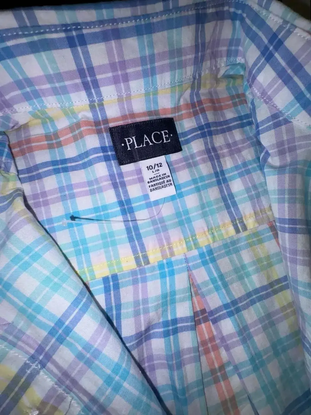 The Children's Place Boys Multi-Colored Plaid Short Sleeve Button-Up Shirt